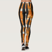 Leggings Motif de bande orange noir (Dos)