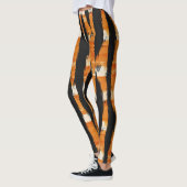 Leggings Motif de bande orange noir (Gauche)