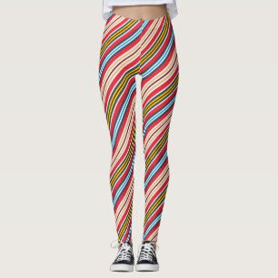Leggings Motif de bandes de croix plaid multicolores