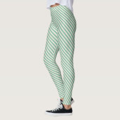 Leggings Motif de bandes diagonales blanches (Gauche)