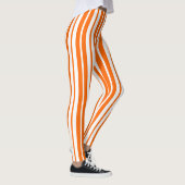 Leggings Motif de bandes verticales blanches orange (Droite)