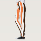 Leggings Motif de bandes verticales Brown orange (Gauche)