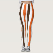 Leggings Motif de bandes verticales Brown orange (Devant)