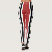 Leggings Motif de bandes verticales gris-noir rouge (Dos)