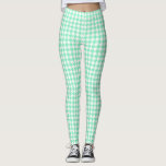 Leggings Motif de base classique Mint Pepita<br><div class="desc">motif en tissu à feuillage persistant,  élégant et classique,  avec motif en poivron/houndstooth en combinaison menthe et blanc. Pepita pied de bois brun motif Leggings</div>