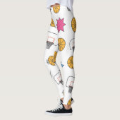 Leggings Motif de basket amusant - Blanc (Gauche)