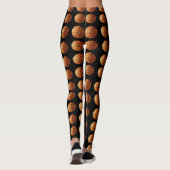 Leggings Motif De Basket-Ball Orange Et Noir, (Dos)