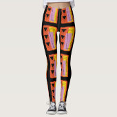 Leggings Motif de bloc Abstrait noir moderne (Devant)