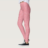 Leggings Motif de bloc blanc rouge (Gauche)