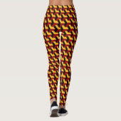 Leggings Motif de bloc géométrique Retro Red Black Barcelon (Dos)
