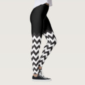 Leggings motif de blocage Chevron noir et blanc (Droite)