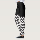 Leggings motif de blocage Chevron noir et blanc (Gauche)