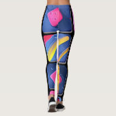 Leggings Motif de blocs colorés abstraits (Dos)