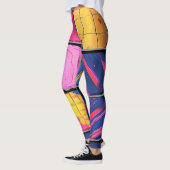 Leggings Motif de blocs colorés abstraits (Gauche)