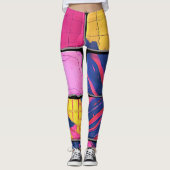 Leggings Motif de blocs colorés abstraits (Devant)