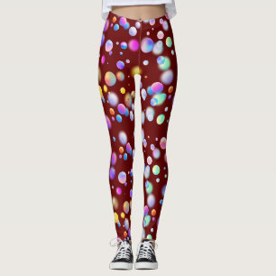 Leggings motif de boules flottantes 3D. BG DR