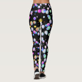 Leggings motif de boules flottantes 3D. BG noir (Dos)
