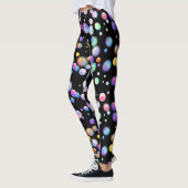 Leggings motif de boules flottantes 3D. BG noir (Gauche)
