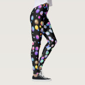 Leggings motif de boules flottantes 3D. BG noir (Droite)