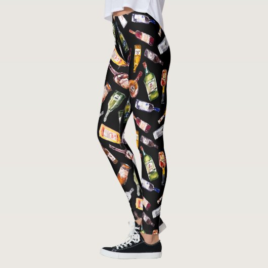 Leggings Motif de bouteilles d'alcool (Gauche)