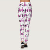 Leggings Motif de boutons de chats violets (Dos)