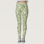 Leggings Motif de branches feuillues vertes (Devant)