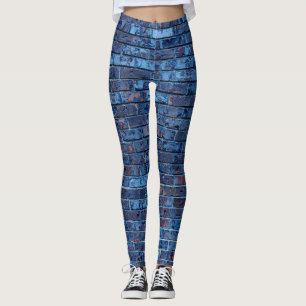 Leggings Motif de briques bleues