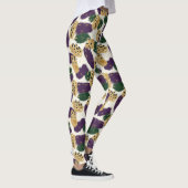 Leggings Motif de brosses vert violet or (Droite)