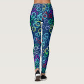 Leggings motif de bulle 02.b fond bleu foncé (Dos)