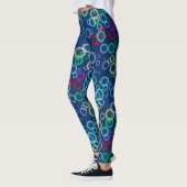 Leggings motif de bulle 02.b fond bleu foncé (Gauche)