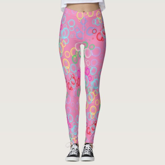 Leggings motif de bulle 02.b Pink BG (Devant)
