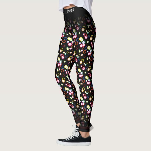 Leggings Motif de bulles aléatoires multicolores Abstraites (Gauche)