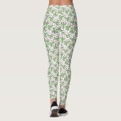Leggings Motif de cactus et de fleurs roses (Dos)