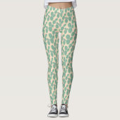 Leggings Motif de cactus vert et rose (Devant)