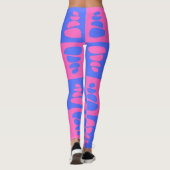Leggings Motif de cailloux bleu et rose (Dos)