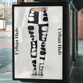 Leggings Motif de cailloux noirs et blancs