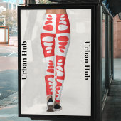 Leggings Motif de cailloux rouges et blancs