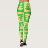 Leggings Motif de cailloux vert et dune (Dos)