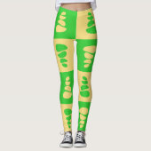 Leggings Motif de cailloux vert et dune (Devant)