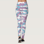 Leggings Motif de camouflage blanc rose turquoise (Dos)