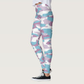 Leggings Motif de camouflage blanc rose turquoise (Gauche)
