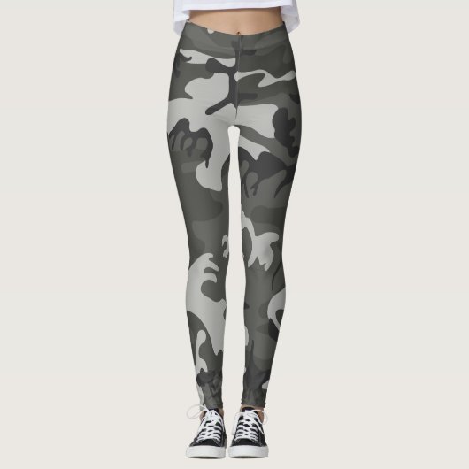 Leggings Motif de Camouflage gris, Motif militaire, Armée (Devant)