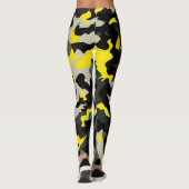 Leggings Motif de camouflage noir et jaune (Dos)