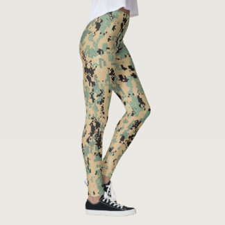 Leggings Motif de camouflage numérique – Tan-Green LG