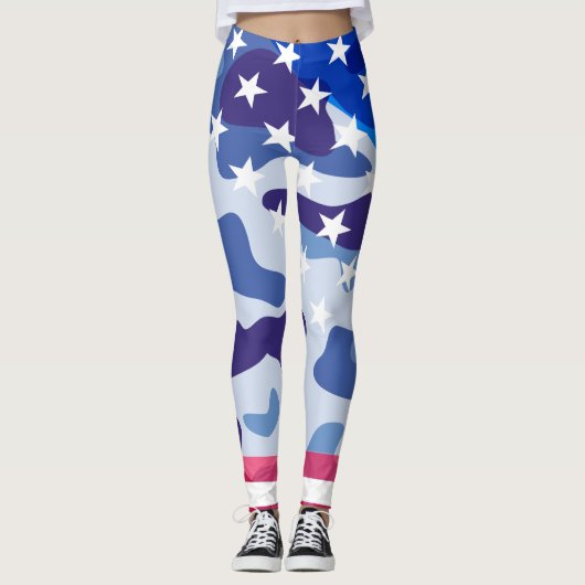 Leggings Motif de camouflage patriotique (Devant)