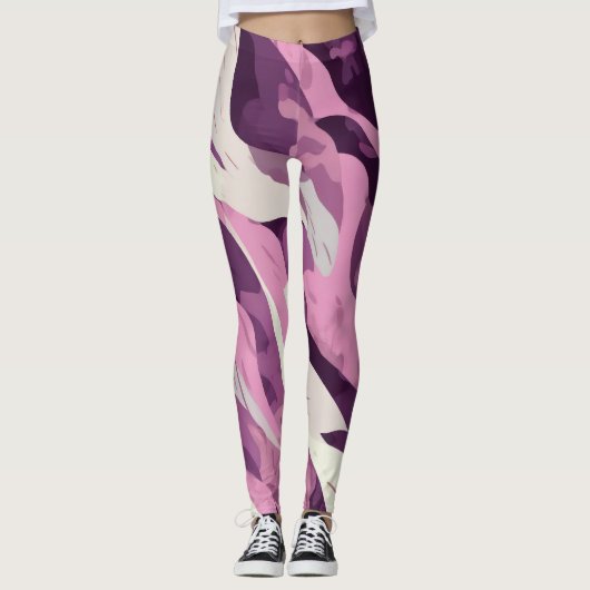 Leggings Motif de camouflage rose (Devant)