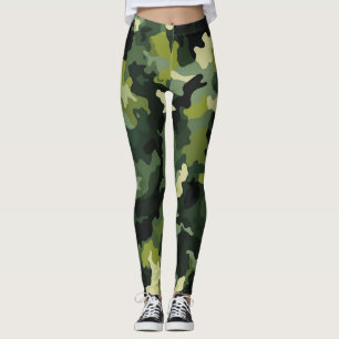 Leggings Motif de camouflage vert