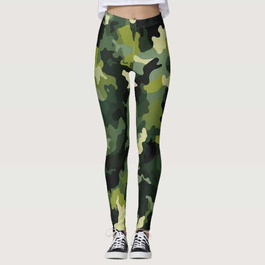 Leggings Motif de camouflage vert (Devant)