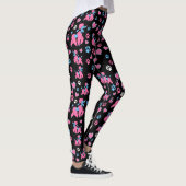 Leggings Motif de caniche rose et bleu sur Arrière - plan n (Droite)