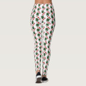 Leggings Motif de canne de Noël avec rubans verts (Dos)